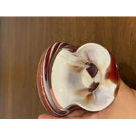 BEAUTIFUL VTG Multicolored Slag Glass UNIQUE DESIGN Basket 7'H