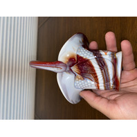 BEAUTIFUL VTG Multicolored Slag Glass UNIQUE DESIGN Basket 7'H