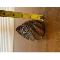 STUNNING VTG MURANO Spiral/Swirl Art Glass Paperweight W/Gold/Silver Specs 3.5"H