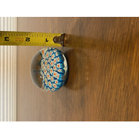 BEAUTIFUL VTG Red, White & Blue MILLEFIORI Art Glass Paperweight 2.25"W