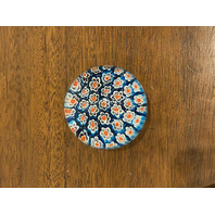 BEAUTIFUL VTG Red, White & Blue MILLEFIORI Art Glass Paperweight 2.25"W
