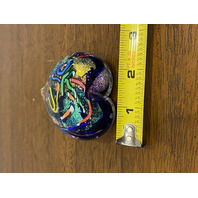 STUNNING Glass Eye Studio Multicolored HEARTS OF FIRE Sparkle Paperweight 3.75"L