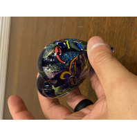 STUNNING Glass Eye Studio Multicolored HEARTS OF FIRE Sparkle Paperweight 3.75"L