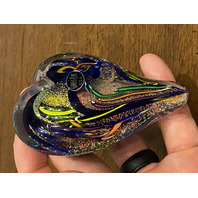 STUNNING Glass Eye Studio Multicolored HEARTS OF FIRE Sparkle Paperweight 3.75"L