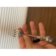 3 ANTIQUE GORHAM "VERSAILLES" STERLING SILVER COPYRIGHTED 1888 Forks 6.75"L