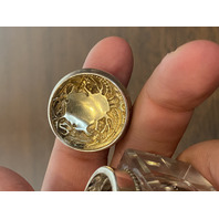 2 BEAUTIFUL VTG Glass/Crystal Square Inkwells W/Sterling Silver Lids 3"H, 1.5"H