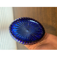 STUNNING VTG Westmoreland Cobalt Blue Nesting Cat Design Candy Dish 5.5"L