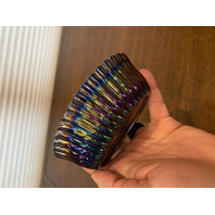 STUNNING VTG Westmoreland Carnival Iridescent Nesting Cat Design Candy Dish 5.5"