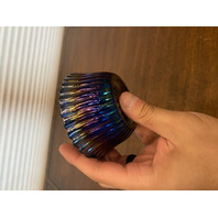 STUNNING VTG Westmoreland Carnival Iridescent Nesting Cat Design Candy Dish 5.5"