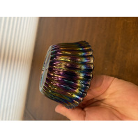 STUNNING VTG Westmoreland Carnival Iridescent Nesting Cat Design Candy Dish 5.5"