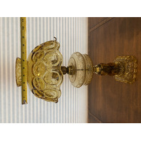 STUNNING VTG L. E. SMITH Amber MOON & STARS Electric Table Lamp 20"H