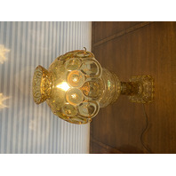 STUNNING VTG L. E. SMITH Amber MOON & STARS Electric Table Lamp 20"H