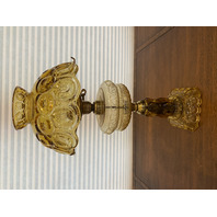 STUNNING VTG L. E. SMITH Amber MOON & STARS Electric Table Lamp 20"H