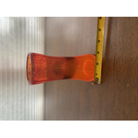 BEAUTIFUL Orange & Red Splatter Pattern Art Glass Vase 6.25"H