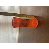 BEAUTIFUL Orange & Red Splatter Pattern Art Glass Vase 6.25"H