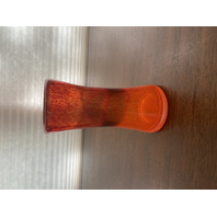 BEAUTIFUL Orange & Red Splatter Pattern Art Glass Vase 6.25"H