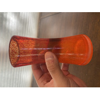 BEAUTIFUL Orange & Red Splatter Pattern Art Glass Vase 6.25"H