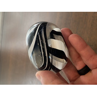 GORGEOUS TONY CRAY Black & White Abstract Swirl Art Glass Paperweight 3"W SIGNED