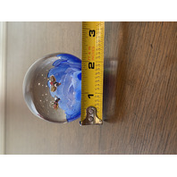 BEAUTIFUL Dynasty Gallery Heirloom Collectibles Blue Floral Paperweight 2.25"H