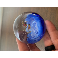 BEAUTIFUL Dynasty Gallery Heirloom Collectibles Blue Floral Paperweight 2.25"H