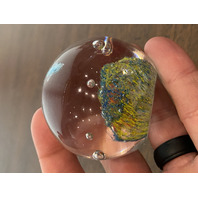 BEAUTIFUL Multicolored Underwater Sea Life Art Glass Paperweight 2"W