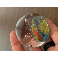 BEAUTIFUL Multicolored Underwater Sea Life Art Glass Paperweight 2"W
