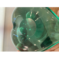 STUNNING Green Art Glass Heart Shaped Paperweight 3.75"L