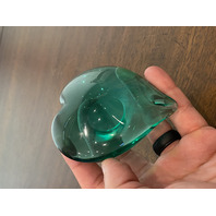STUNNING Green Art Glass Heart Shaped Paperweight 3.75"L