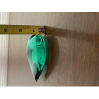 STUNNING Green Art Glass Heart Shaped Paperweight 3.75"L
