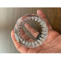 STUNNING VTG WATERFORD Crystal Monogram "PAT" Faceted Paperweight, SIGNED 3"W