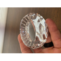 STUNNING VTG WATERFORD Crystal Monogram "PAT" Faceted Paperweight, SIGNED 3"W