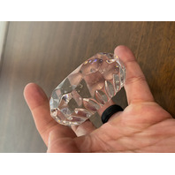 STUNNING VTG WATERFORD Crystal Monogram "PAT" Faceted Paperweight, SIGNED 3"W