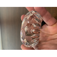 STUNNING VTG WATERFORD Crystal Monogram "PAT" Faceted Paperweight, SIGNED 3"W