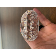 STUNNING VTG WATERFORD Crystal Monogram "PAT" Faceted Paperweight, SIGNED 3"W