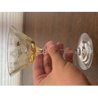 BEAUTIFUL SET(4) VTG Fostoria TROJAN TOPAZ Champagne/Tall Sherbet Glasses 6"H