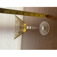 BEAUTIFUL SET(4) VTG Fostoria TROJAN TOPAZ Champagne/Tall Sherbet Glasses 6"H