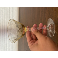 BEAUTIFUL SET(4) VTG Fostoria TROJAN TOPAZ Champagne/Tall Sherbet Glasses 6"H