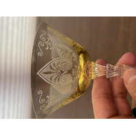 BEAUTIFUL SET(4) VTG Fostoria TROJAN TOPAZ Champagne/Tall Sherbet Glasses 6"H