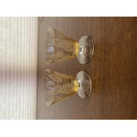 BEAUTIFUL VTG Fostoria TROJAN TOPAZ Fruit Cocktail/Oyster Glasses 3.5"H PAIR