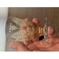 BEAUTIFUL VTG Fostoria TROJAN TOPAZ Fruit Cocktail/Oyster Glasses 3.5"H PAIR