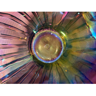 RARE VTG L. E. SMITH LARGE Amethyst Iridescent BROKEN COLUMN Basket 11.25"H