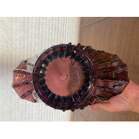 RARE VTG L. E. SMITH LARGE Amethyst Iridescent BROKEN COLUMN Basket 11.25"H