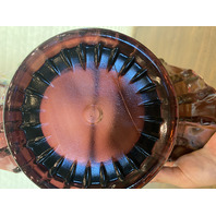 RARE VTG L. E. SMITH LARGE Amethyst Iridescent BROKEN COLUMN Basket 11.25"H