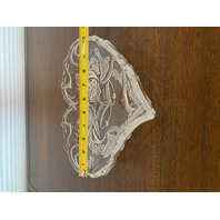 BEAUTIFUL VTG Mikasa Crystal Heart Shaped Bells, Doves, & Roses Dish 10.25"L