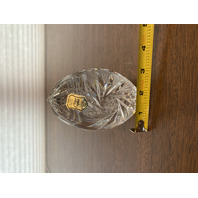 VTG Genuine Hand Cut Crystal Egg Shaped Pinwheel Paperweight W/LABEL 4.5" POLAND
