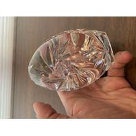 VTG Genuine Hand Cut Crystal Egg Shaped Pinwheel Paperweight W/LABEL 4.5" POLAND