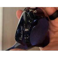 FENTON Blue/Violet Art Glass Paperweight Songbird Floral HANDPAINTED/SIGNED 4"L