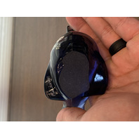 FENTON Blue/Violet Art Glass Paperweight Songbird Floral HANDPAINTED/SIGNED 4"L