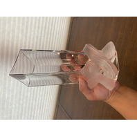 VTG LARGE LALIQUE Frosted Crystal LUCCA Vase SIGNED 11 "H FRANCE