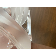 VTG LARGE LALIQUE Frosted Crystal LUCCA Vase SIGNED 11 "H FRANCE